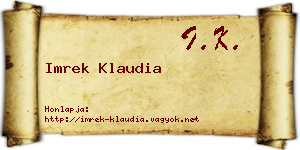 Imrek Klaudia névjegykártya