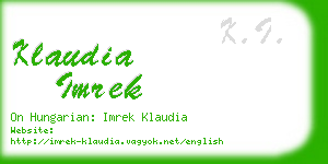 klaudia imrek business card